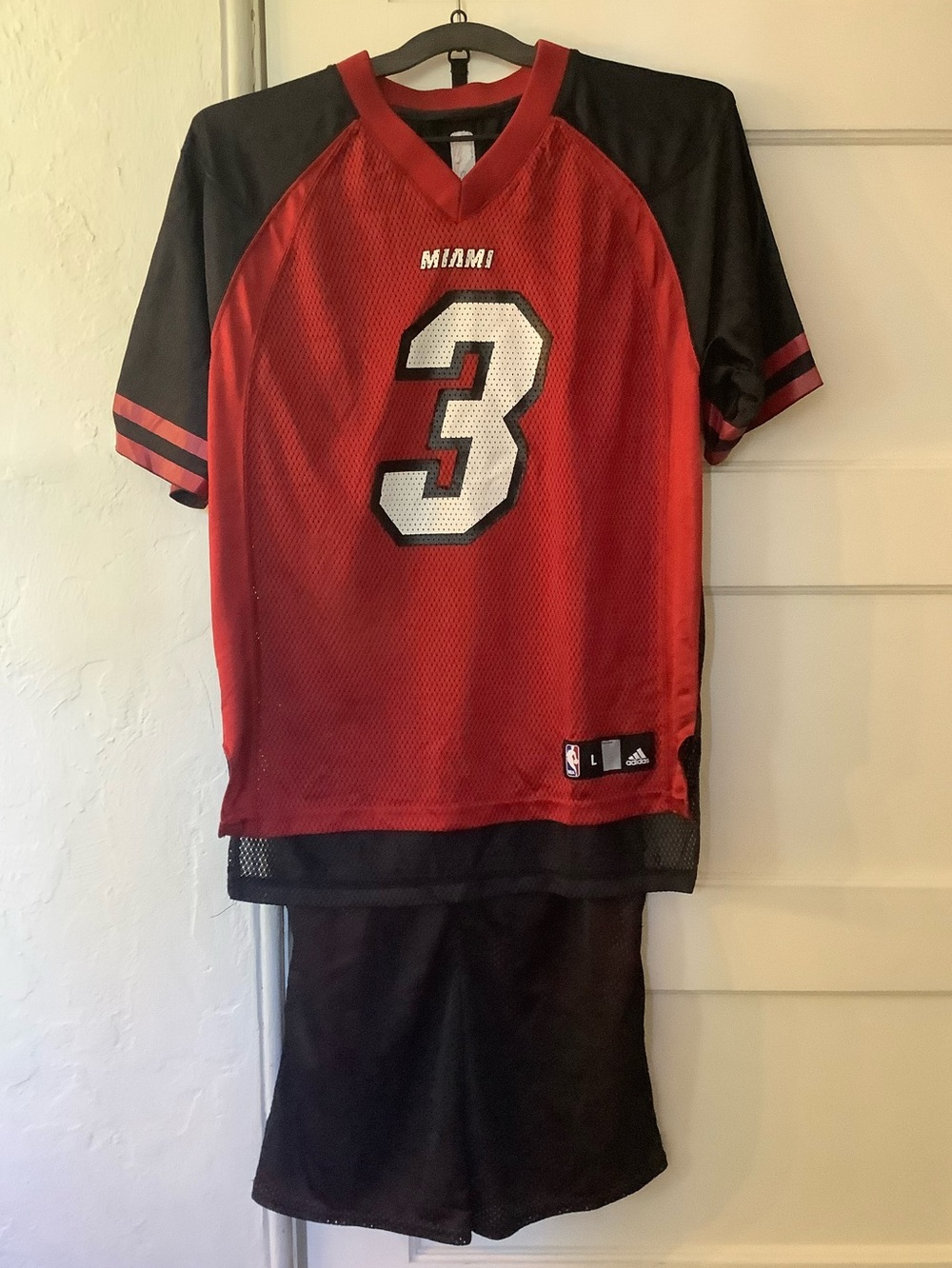 NBA #3 Dwayne Wade Miami Heat Jersey Vintage Youth L Basketball & shorts SzM